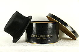 Beaver Felt & Silk Gentleman's Antique English Top Hat & Box #31844