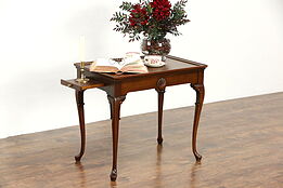 Georgian Style Vintage Mahogany Tea or Coffee Table, Pull Out Shelves
