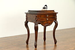 Victrorian Antique Rosewood Sewing Needlework Stand or Dressing Table #31668