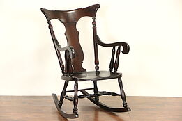 Rocking Chair, 1920 Traditional Birch Rocker with Arms