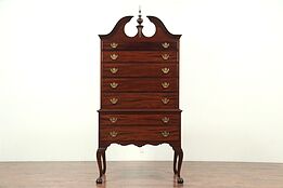 Georgian Vintage Mahogany Tall Chest on Chest or Highboy, Signed Scott #29180