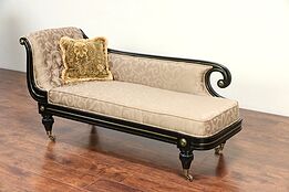 Regency Antique Recamier, Chaise or Fainting Couch, New Upholstery #29277
