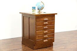 Maple 1930 Vintage Kitchen Island or Counter, 6 Drawers
