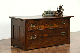 Arts & Crafts Mission Oak Antique Craftsman Low Chest, Coffee Table, TV Console