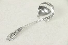 Sterling Silver Sauce or Gravy Ladle, Rose Point by Wallace #30126