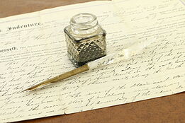 Victorian Pearl & Gold Antique Ink Pen, Port Arthur TX #31909
