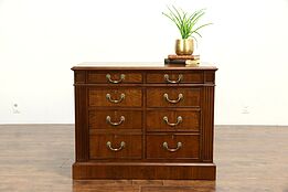Custom 6 Drawer Lateral Walnut Executive Vintage Office File Cabinet Credenza