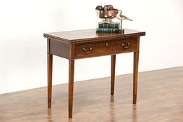 Federal 1780 Antique Cherry Hall Console, Flip Top & Gateleg Opens to Game Table