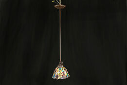 Leaded Stained Glass Vintage Pendant Ceiling Light, Grape Design #31810