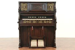 Victorian Eastlake Antique Walnut Pump or Reed Organ, Kimball Chicago #29182