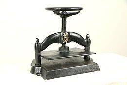 Victorian Antique 1890 Cast Iron Book Press, Signed BH Co. #29887