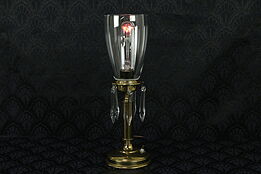 Aerolux Phosphorescent Flower Neon Light Bulb, Vintage Brass Lamp #31460
