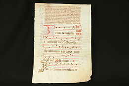 Musical Antique Manuscript, Hand Painted Vellum, Northern Europe 1500 #29356