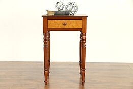 Cherry & Tiger Maple Antique 1830 Nightstand or End Table #30742
