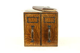Globe Signed 2 Door Oak Antique Desktop Box File Cabinet #31153