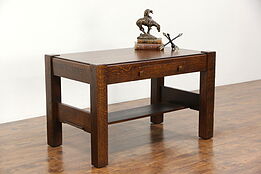 Arts & Crafts Mission Oak 1905 Antique Craftsman Library Table Writing Desk