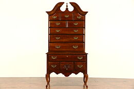Cherry Vintage Traditional Tall Chest on Chest or Highboy, Signed American Drew