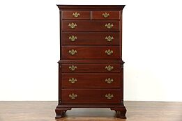 Traditional Vintage Mahogany Highboy Tall Chest on Chest, Signed Kling NY