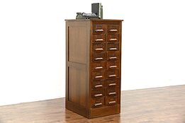 Oak 18 Drawer 1915 Antique Office File or Collector Cabinet
