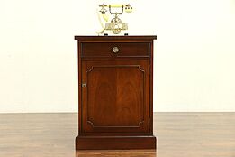 Traditional Vintage Mahogany Phone, Printer Stand, Desk Side Cabinet Rway #30316