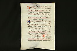 Musical Antique Manuscript, Hand Painted Vellum, Flanders 1490 #29355