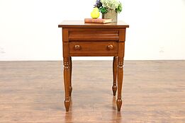 Pennsylvania Antique 1840's Birch Lamp Table or Nightstand #30628