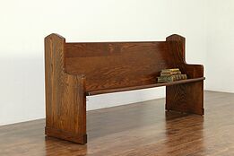 Oak & Ash 1915 Antique 6' Pew or Hall Bench #30205