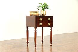 Sheraton Antique 1830 Mahogany Sewing, Work, or Lamp Table, Nightstand  #31152