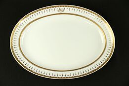 Minton Gold Rim Oval Platter, She Flies with her Own Wings Motto #29537