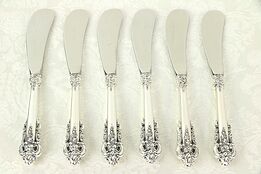 Grand Baroque Wallace Set of 6 Sterling Silver 6" Butter Knives #30268