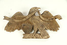 Driftwood Teak Hand Carved Eagle Sculpture, Architectural Salvage #31402