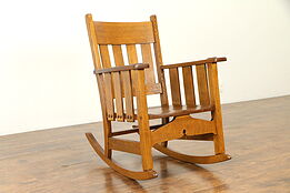 Arts & Crafts Mission Oak Antique Craftsman Rocker or Rocking Chair #31565
