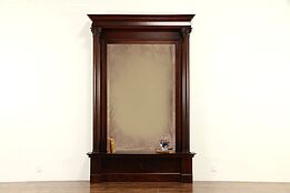 Classical Antique Victorian Beveled Hall or Pier Mirror, Carved Columns #31704
