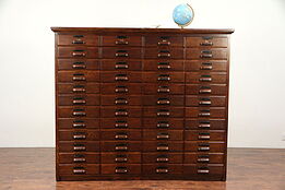 Oak Antique 48 Drawer File or Collector Cabinet, Signed Peterson #29553