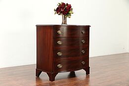 Traditional Mahogany Vintage Hall Chest, Leather Top, Maddox #29987