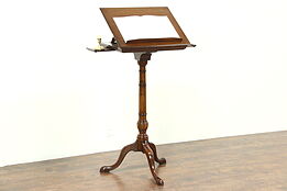 Traditional Mahogany Adjustable Vintage Music or Book Stand or Reception Podium