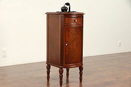 Burl Walnut Antique Nightstand or End Table, Hand Painted, Banding #29869