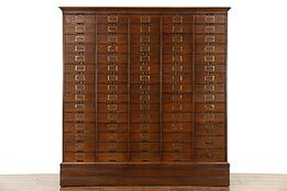 Oak 1910 Antique 74 Drawer Lawyer File or Collector Cabinet