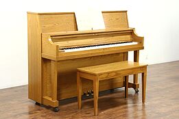 Yamaha 45" Upright Oak 1995 Model P22 Piano & Bench #28637