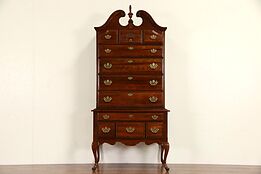 Cherry Traditional Vintage Highboy or Tall Chest on Chest