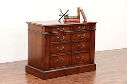 Walnut Executive Vintage Office Lateral File Cabinet Credenza #29860