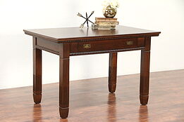 Classical Antique 1900 Quarter Sawn Oak Library or Hall Table or Desk #29696