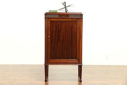 Traditional Antique Mahogany Music or Bath Cabinet, Adjustable Shelves #30278