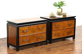 Pair Midcentury Modern Chinese Chests, End Tables or Nightstands,Signed Century