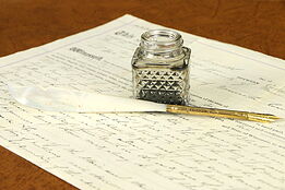 Victorian Antique Pearl & Gold Ink Pen #31898