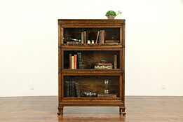 Oak Antique 3 Stack Lawyer or Library Bookcase, Macey #31838
