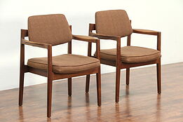 Pair of Midcentury Modern Teak 1960's Danish Chairs, All Original, Jens Risom
