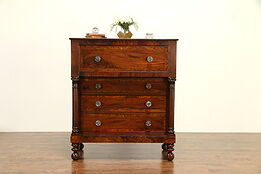 Empire Antique Chest or Dresser, Cherry, Curly Maple & Mahogany  #30394