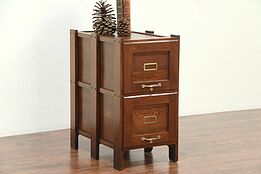 Arts & Crafts Antique Oak 2 Drawer File or Craftsman Filing Cabinet