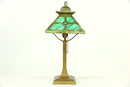 Lamp with Stained Glass Shade, 1910 Antique